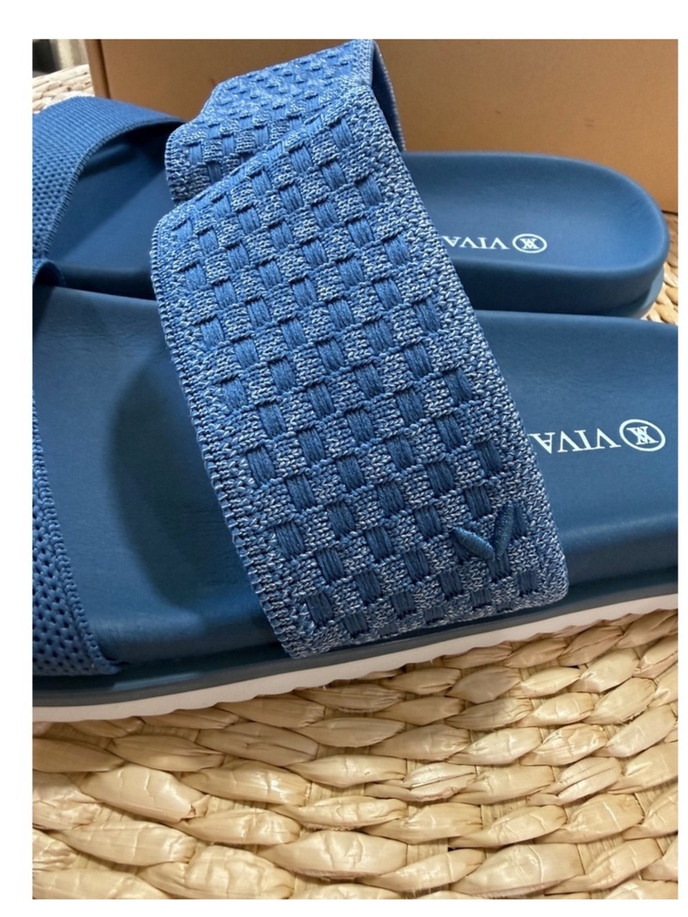 VIVAIA Blue Double Strap Knit Slide Sandals
Comfort Slip-On Slides EU/39 US/8